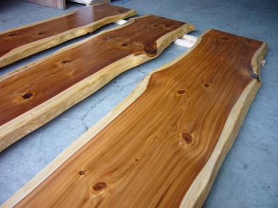 杉耳付板　カウンター用加工